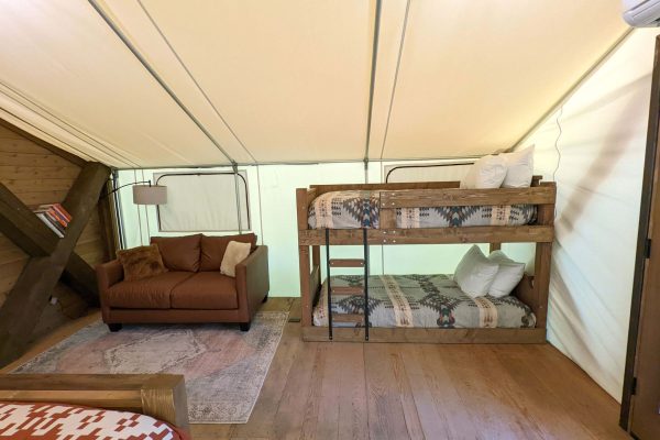 Roscoe Campsite Luxury Lodge Tents Inside Bunk Beds Couch